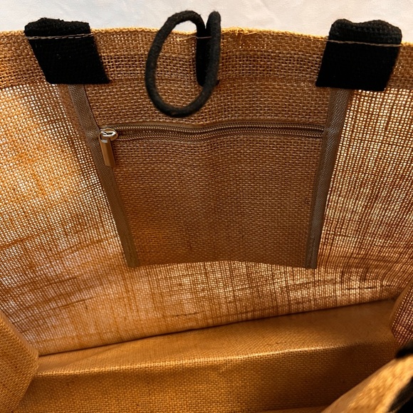 Hello Weekend Burlap Tote Bag - Picture 2 of 7